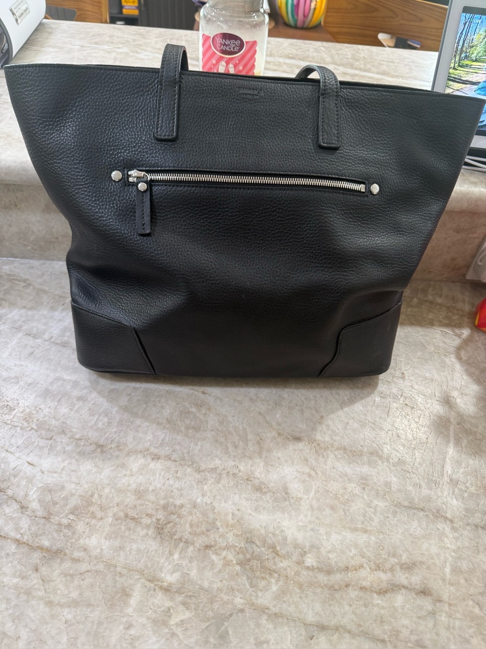 Shinola Black Pebbled Leather Tote